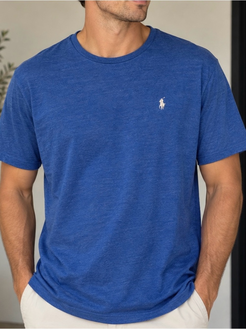 Polo by Ralph Lauren Royal Blue Short-Sleeve Crew Tee with White Pony